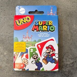 NWT Mattel UNO Super Mario Card Game, Kids, Adults, Holiday, Christmas Gift, 7+
